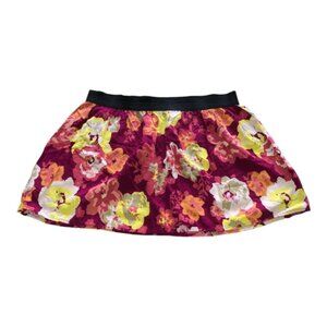 SO Magenta & Yellow Floral Feminine Skirt Size XL